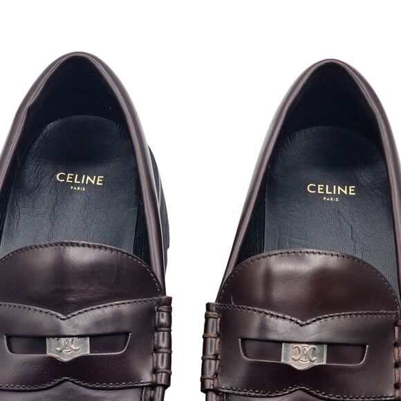 Celine Men's Penny Loafer Polished Brown size 41 IT 8 US NWB - Picture 6 of 9